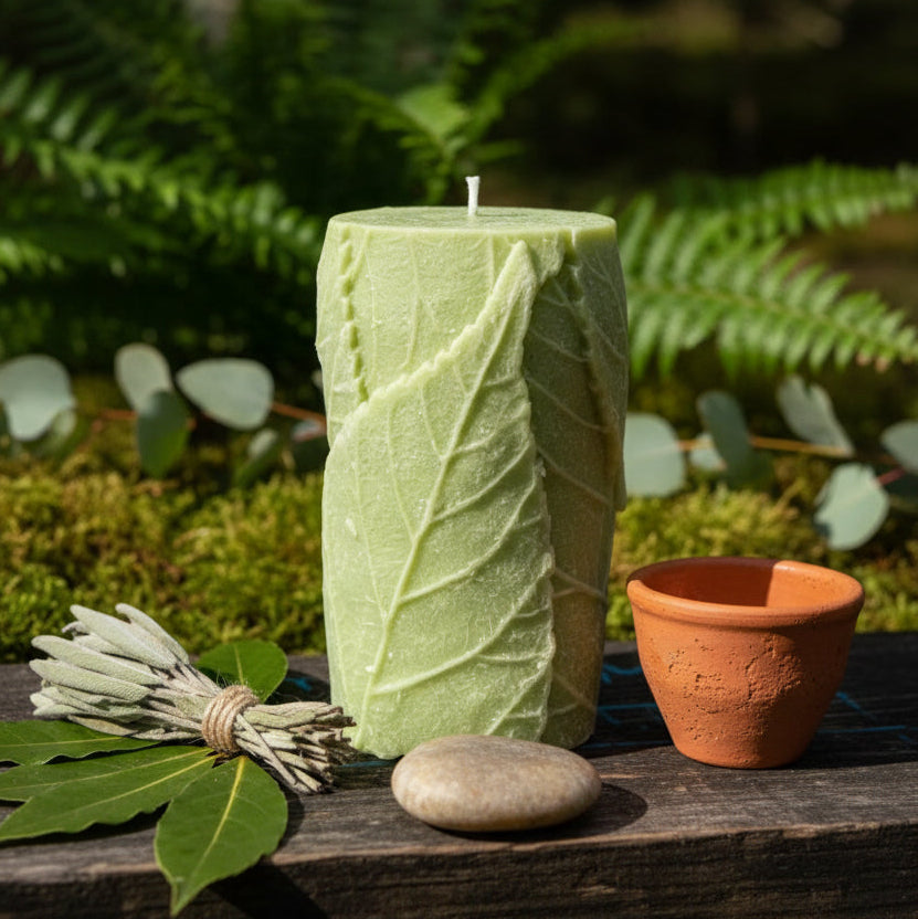 Leaf Pillar Candle