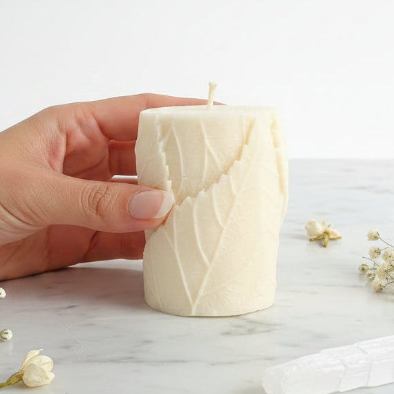 Leaf Pillar Candle