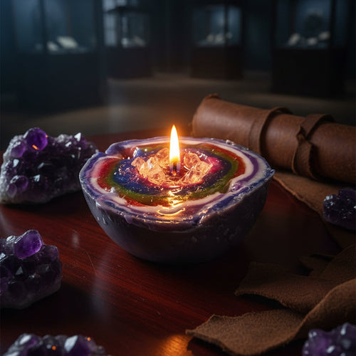 Amethyst Crystal Candle