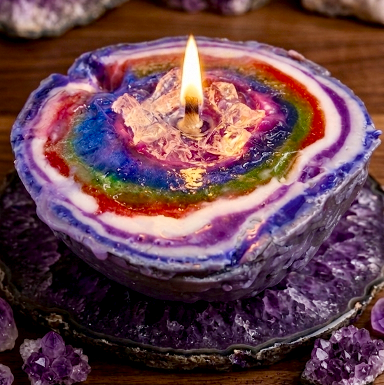 Amethyst Crystal Candle
