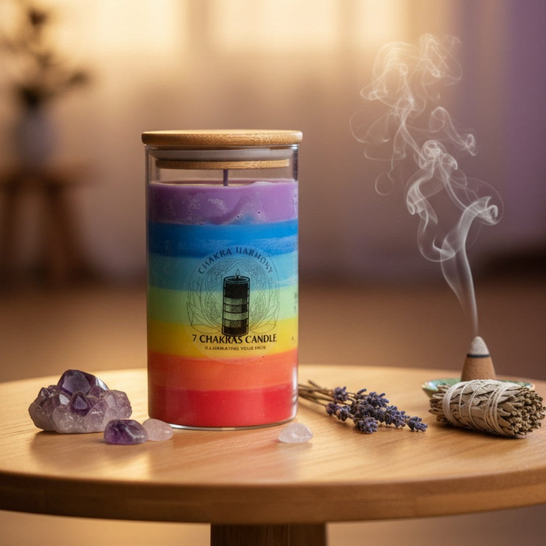 7 Chakras Harmony Healing Candle