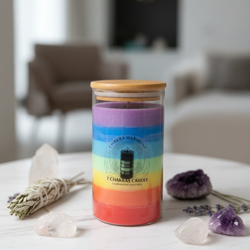 7 Chakras Harmony Healing Candle