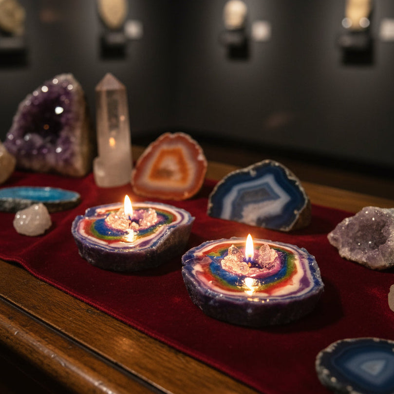 Amethyst Crystal Candle